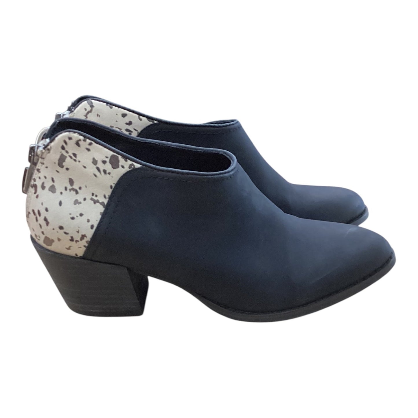 Boots Ankle Heels By Lucky Brand In Black & Cream, Size:8