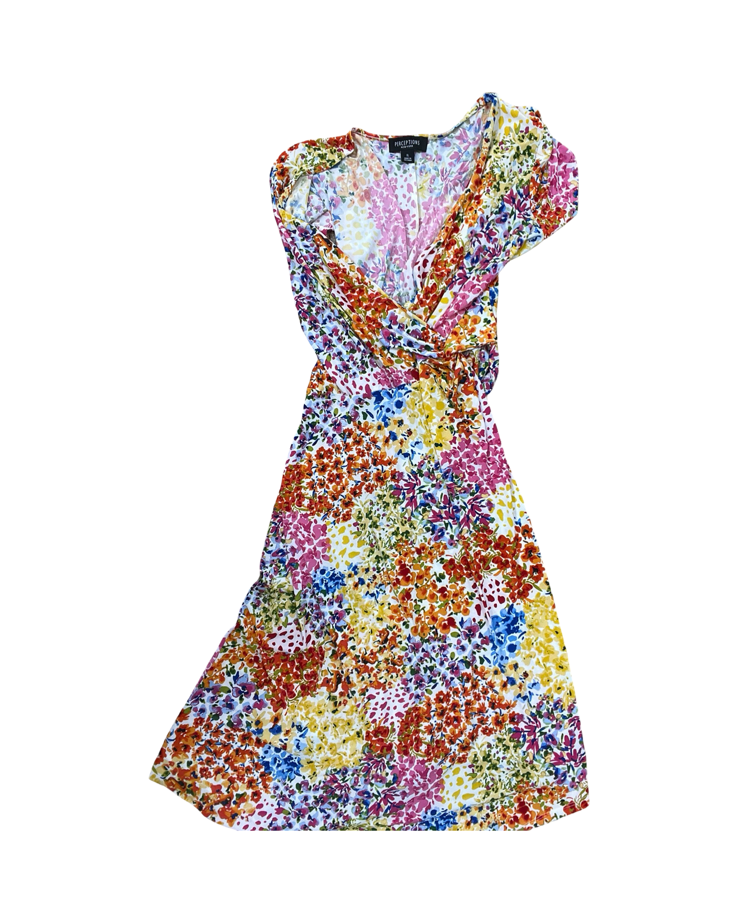 Dress Party Midi By Perceptions In Floral Print, Size:Xl
