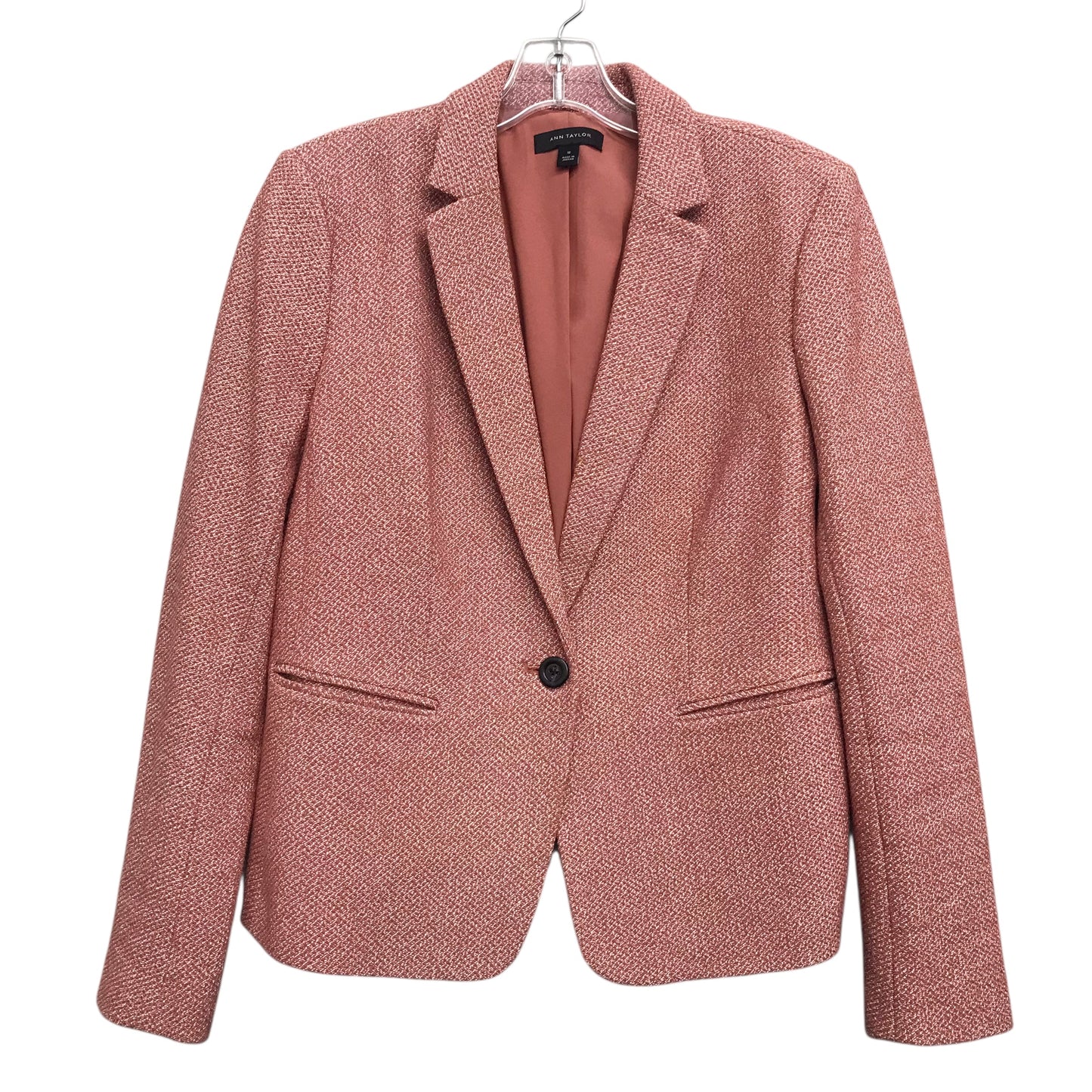 Blazer By Ann Taylor In Orange & Tan, Size:M