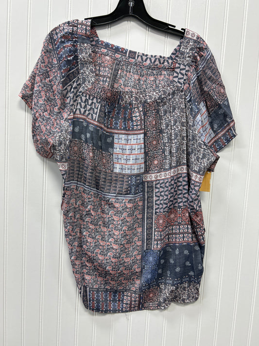 Top Ss By Cj Banks In Blue & Grey, Size:1X