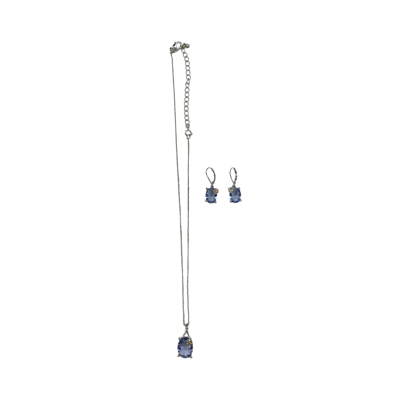 Necklace Set By Clothes Mentor In Blue & Silver