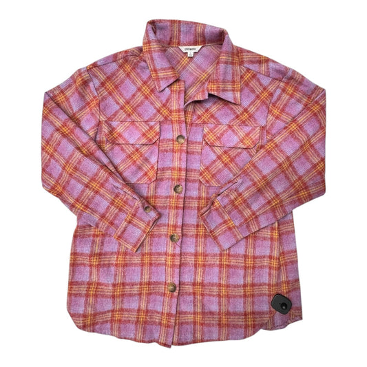 Jacket Shirt By Steve Madden In Plaid Pattern, Size:L