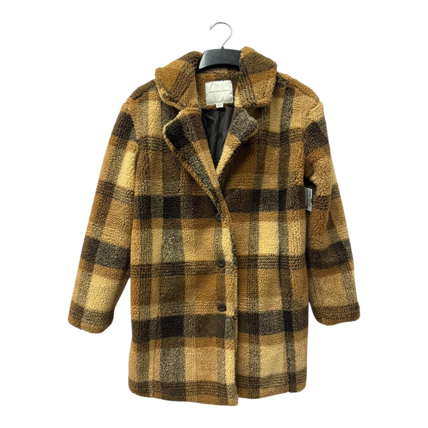 Jacket Fleece By American Eagle In Brown & Tan, Size:S
