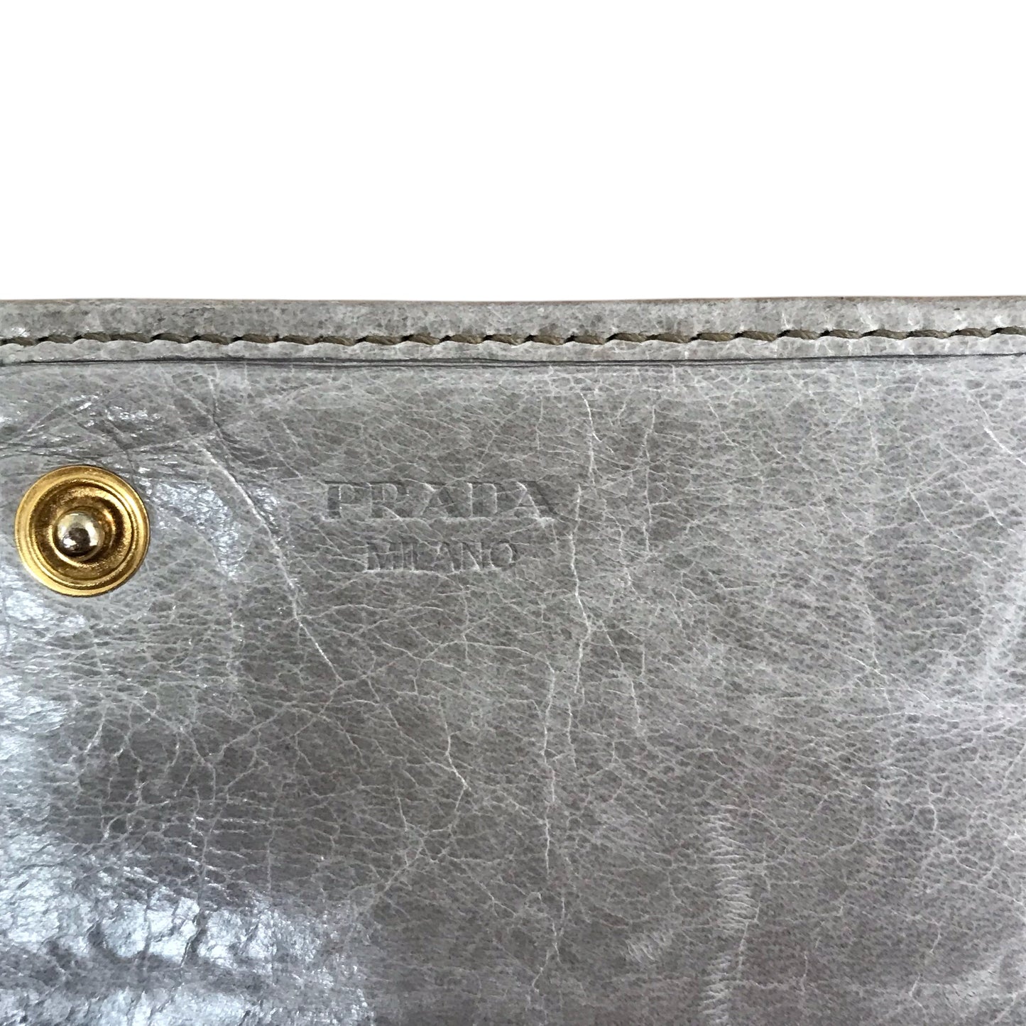 Wallet Luxury Designer By Prada In Grey, Size:Medium