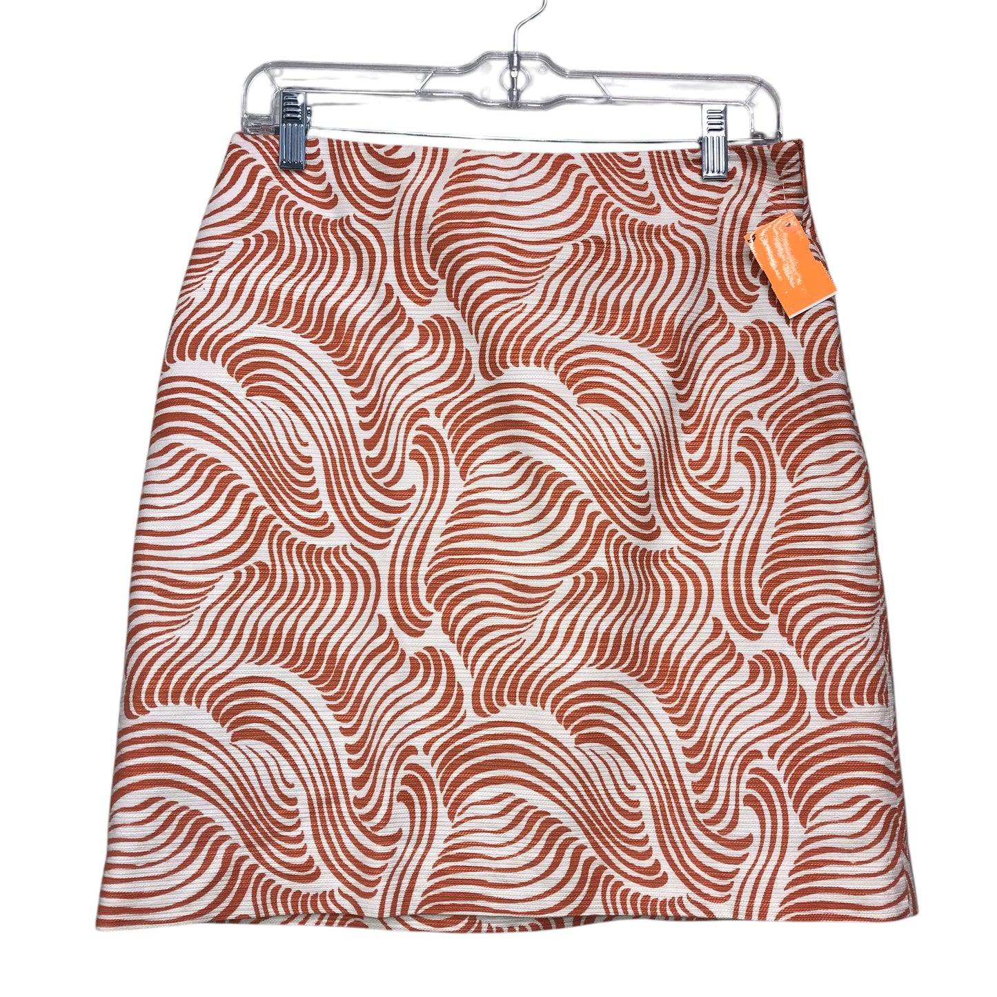 Skirt Mini & Short By Ann Taylor In Orange & White, Size:4