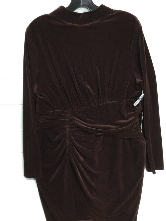 Dress Party Midi By Express In Brown, Size:Xl