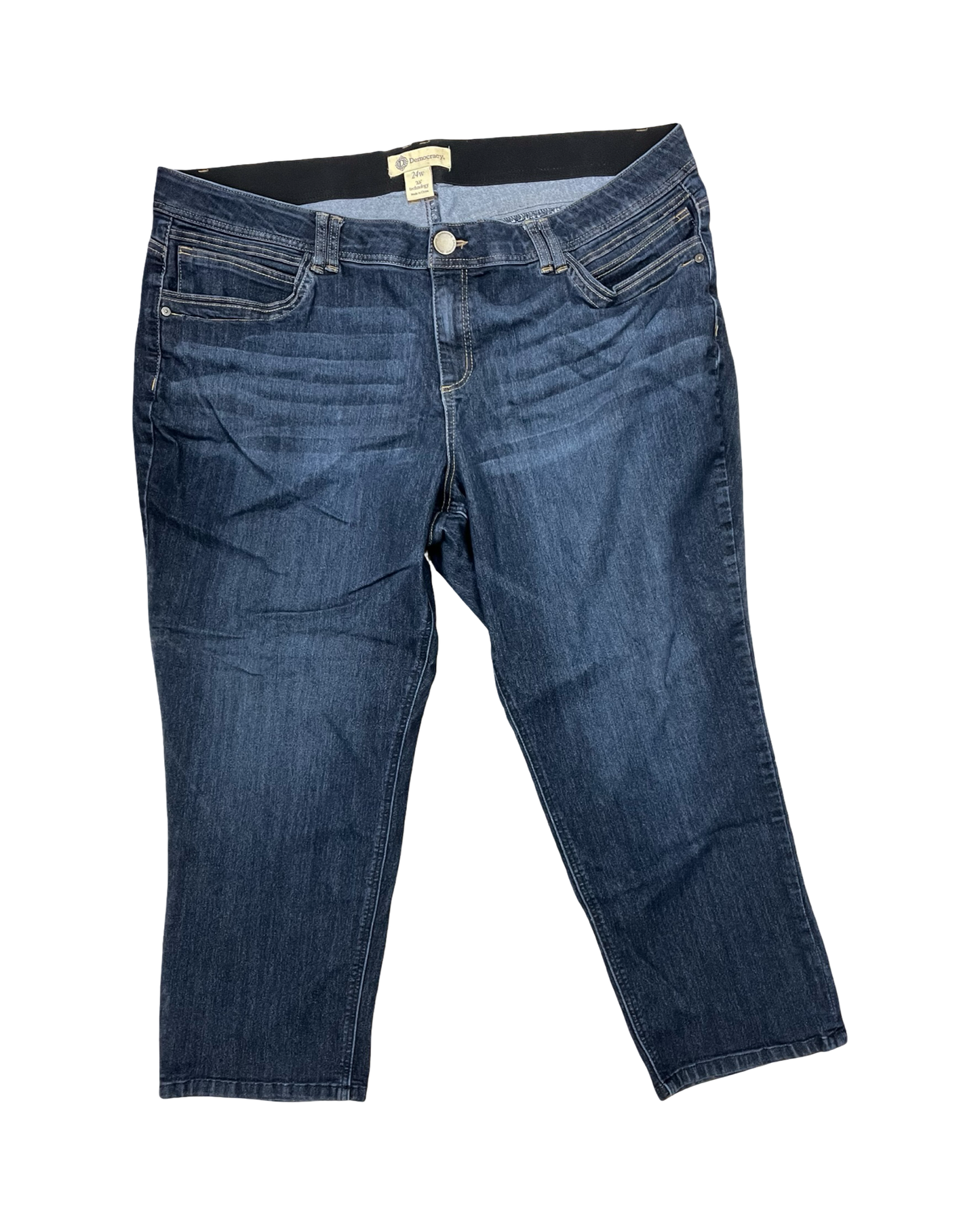Jeans Cropped By Democracy In Blue Denim, Size:24