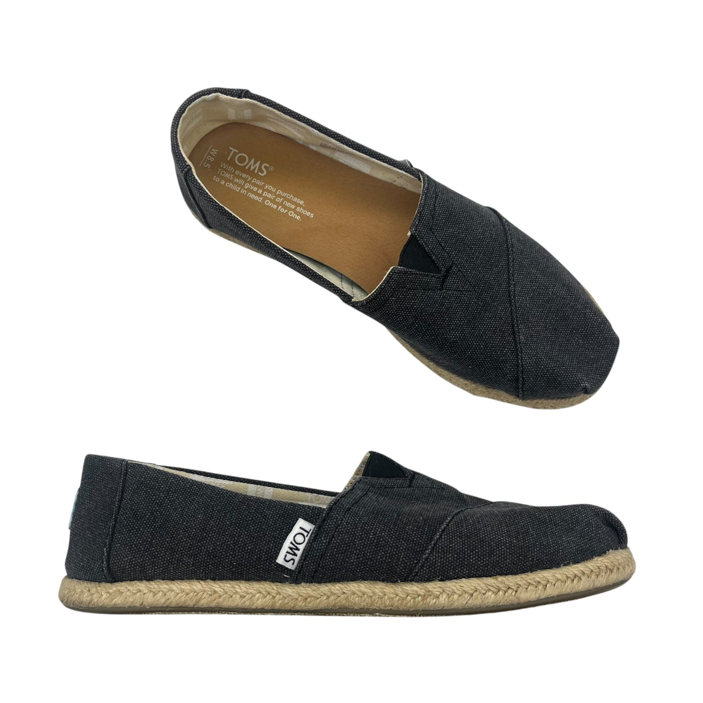 Shoes Flats By Toms In Grey, Size:8.5