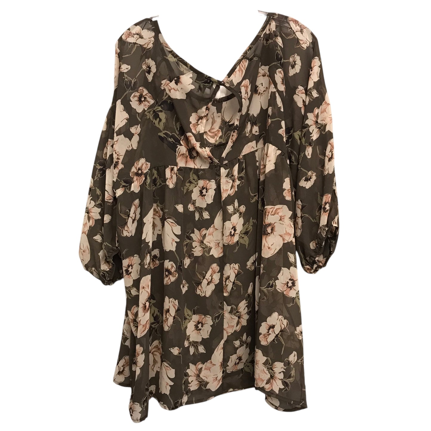 Top 3/4 Sleeve By Torrid In Floral Print, Size:3X