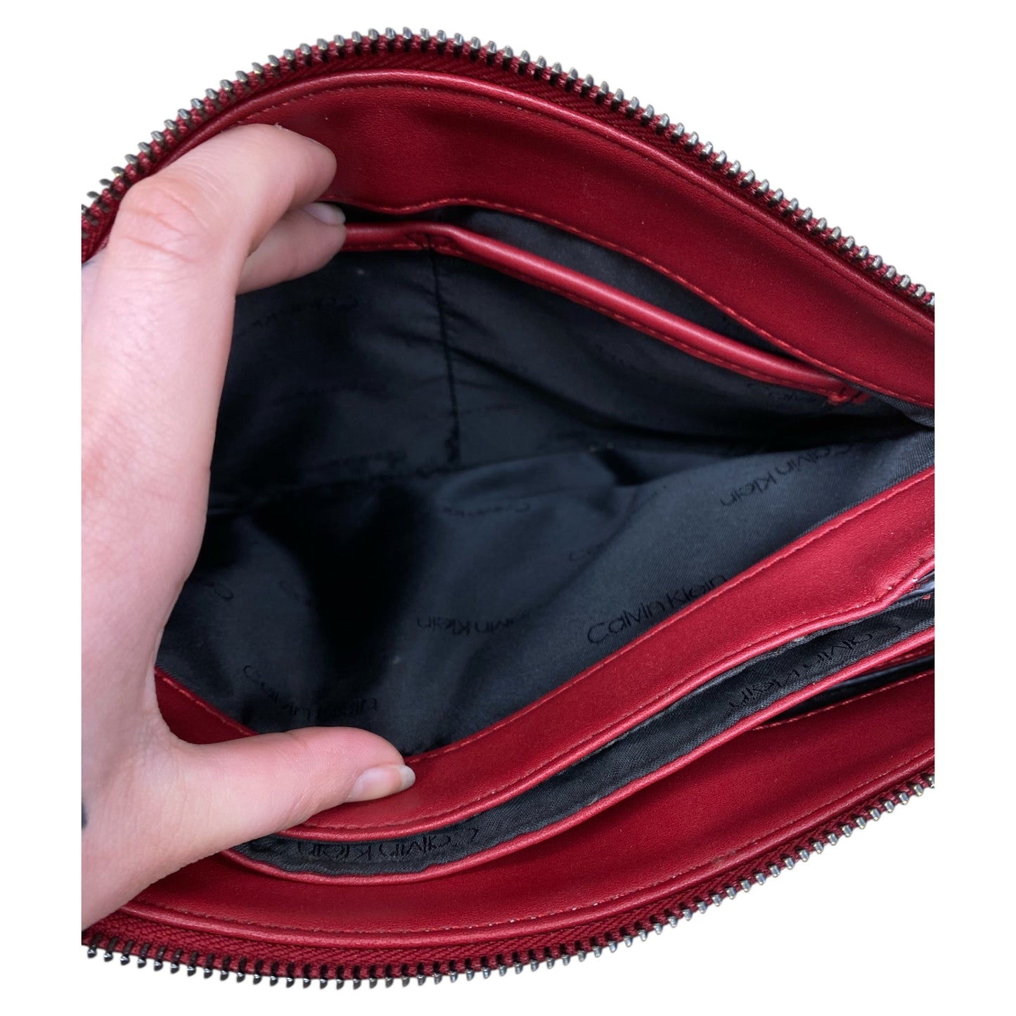 Handbag By Calvin Klein In Red, Size:Medium