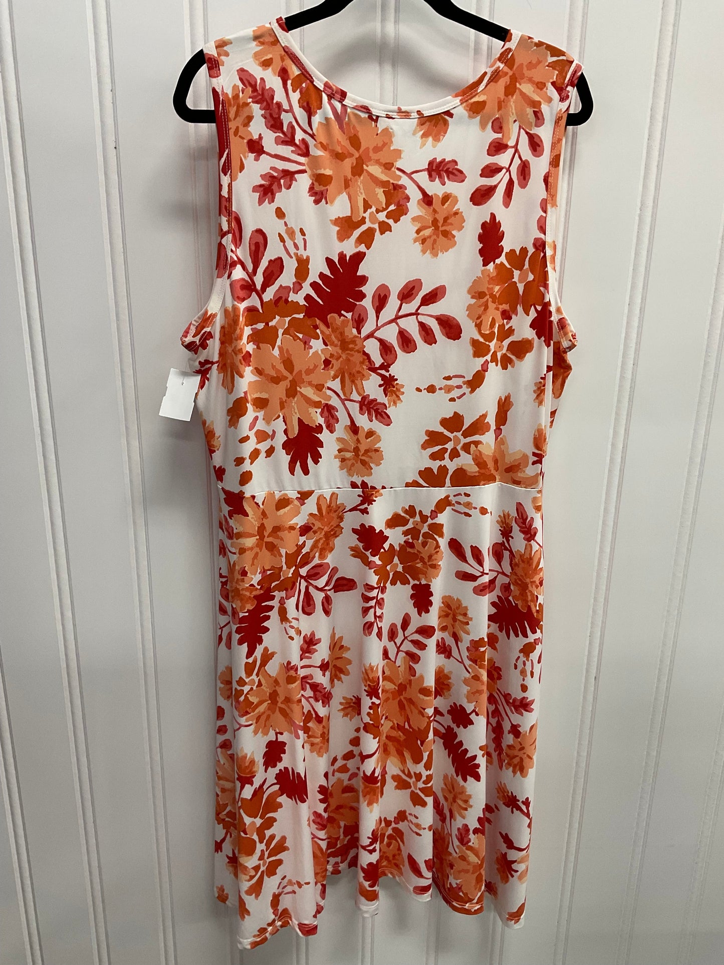 Dress Casual Midi By Lularoe In Orange & White, Size:3