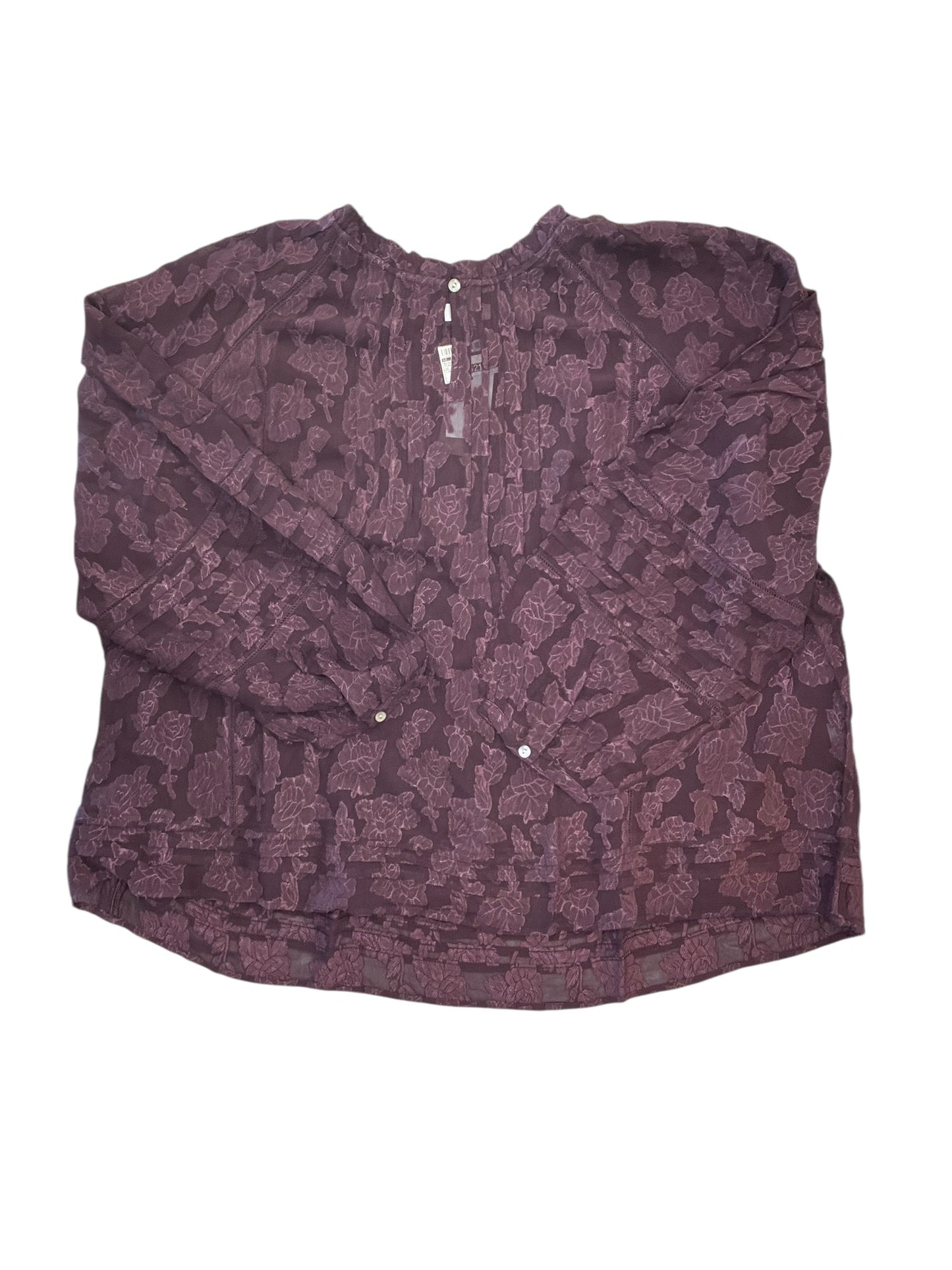 Blouse Ls By J. Jill In Purple, Size:3X