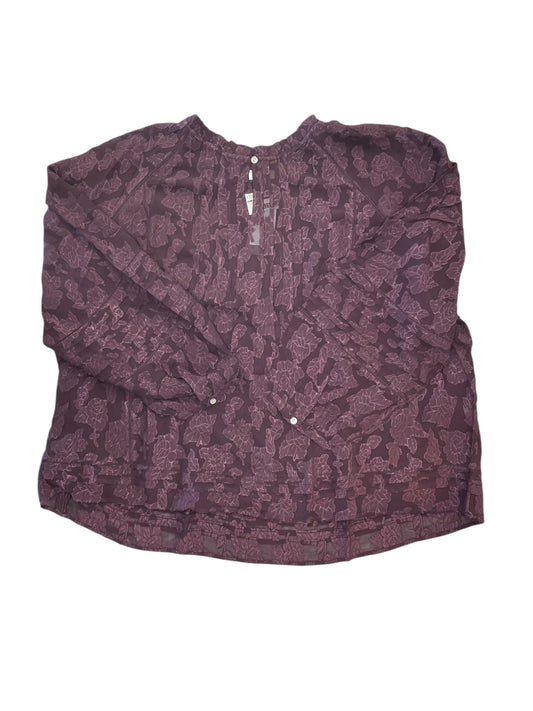 Blouse Ls By J. Jill In Purple, Size:3X