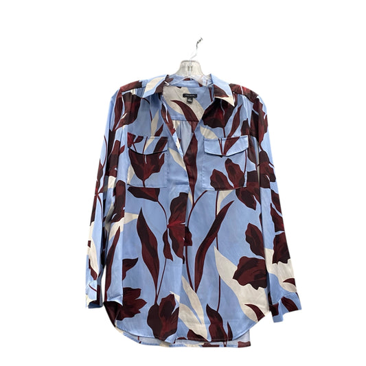 Blouse Ls By Ann Taylor In Blue, Size:Mp