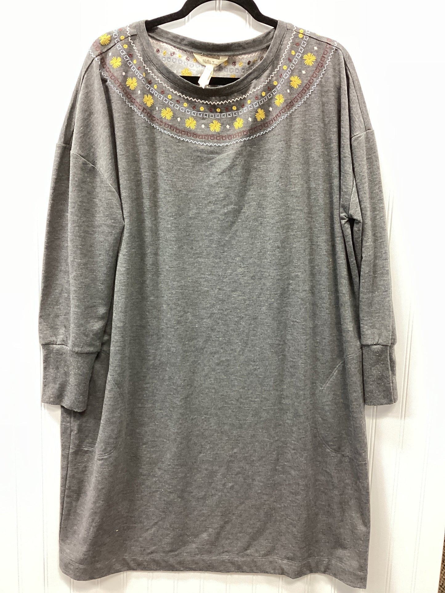 Dress Casual Midi By Matilda Jane In Grey, Size:Xl