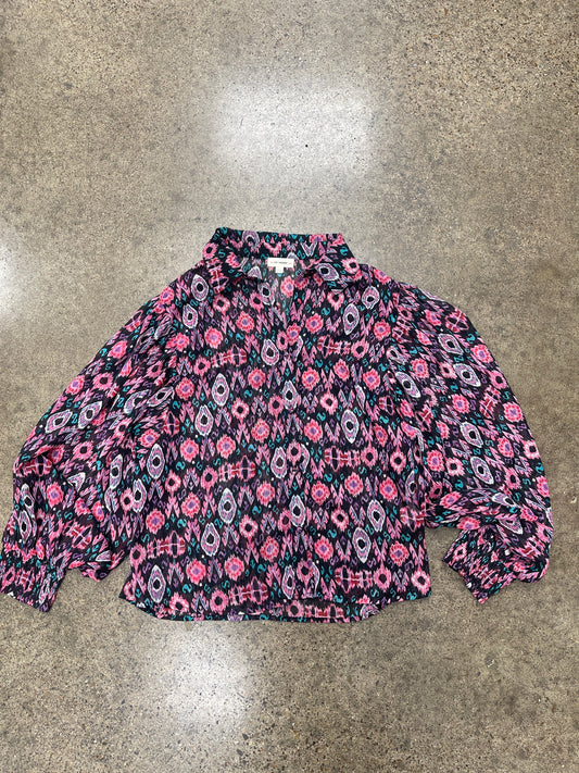 Top Ls By Ee Some In Black & Pink, Size:L
