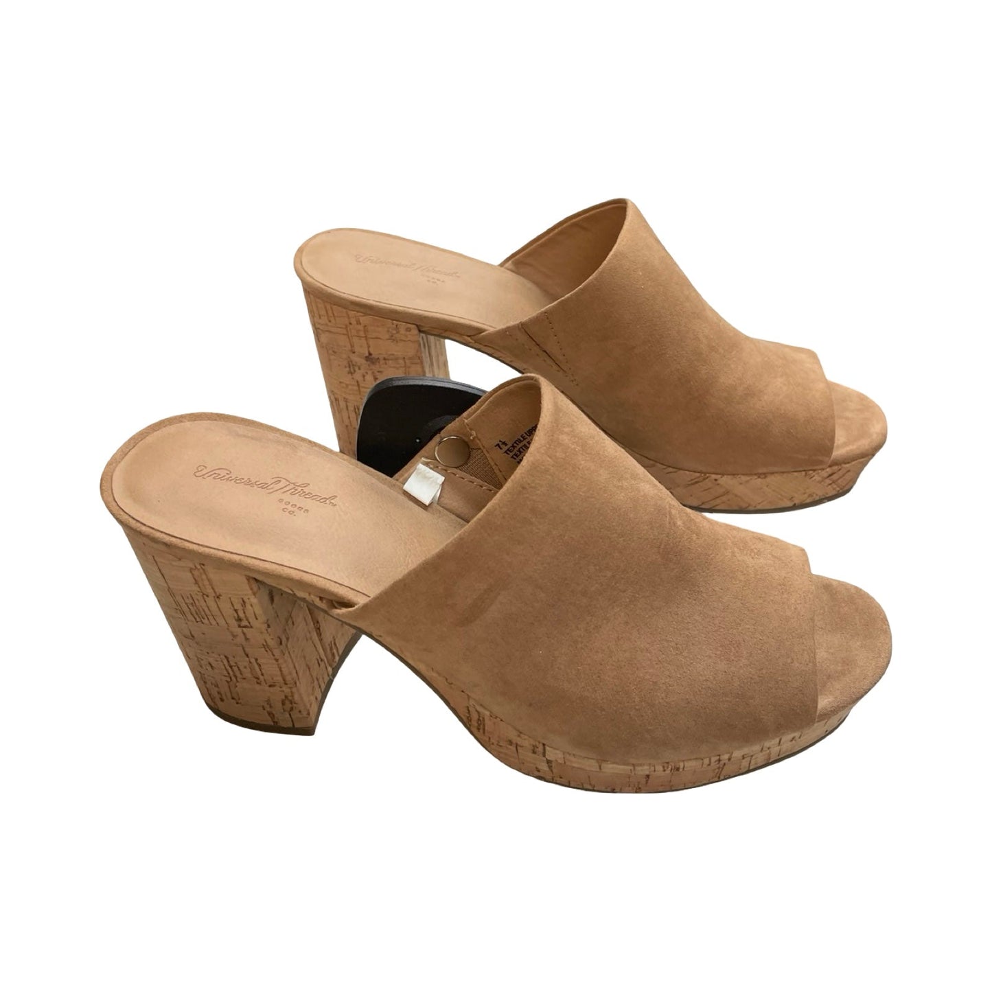 Sandals Heels Block By Universal Thread In Brown, Size:7.5