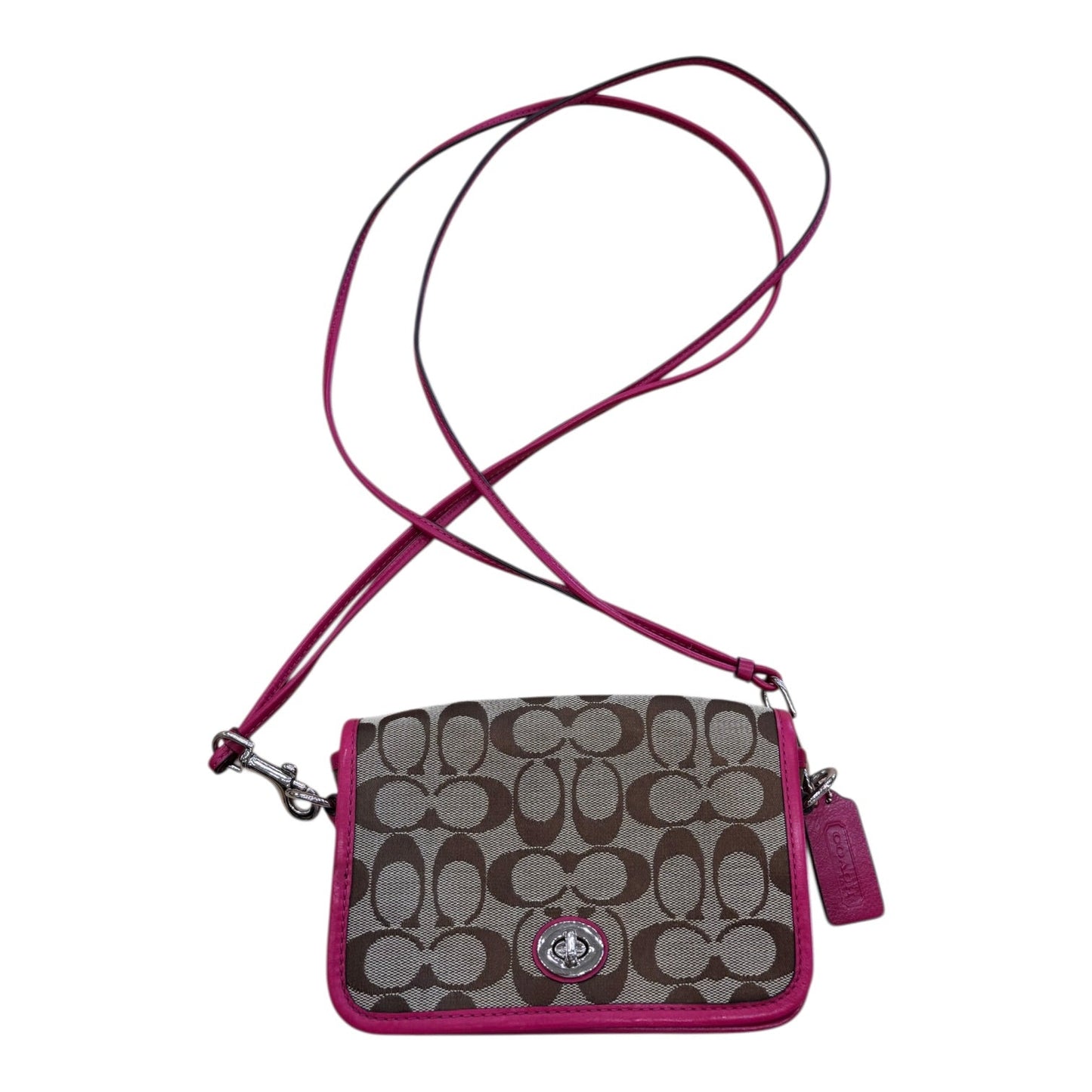 Crossbody Designer By Coach In Brown & Pink, Size:Small