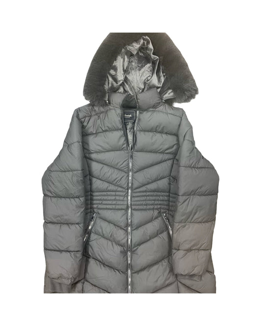 Coat Parka By Clothes Mentor In Grey, Size:1X