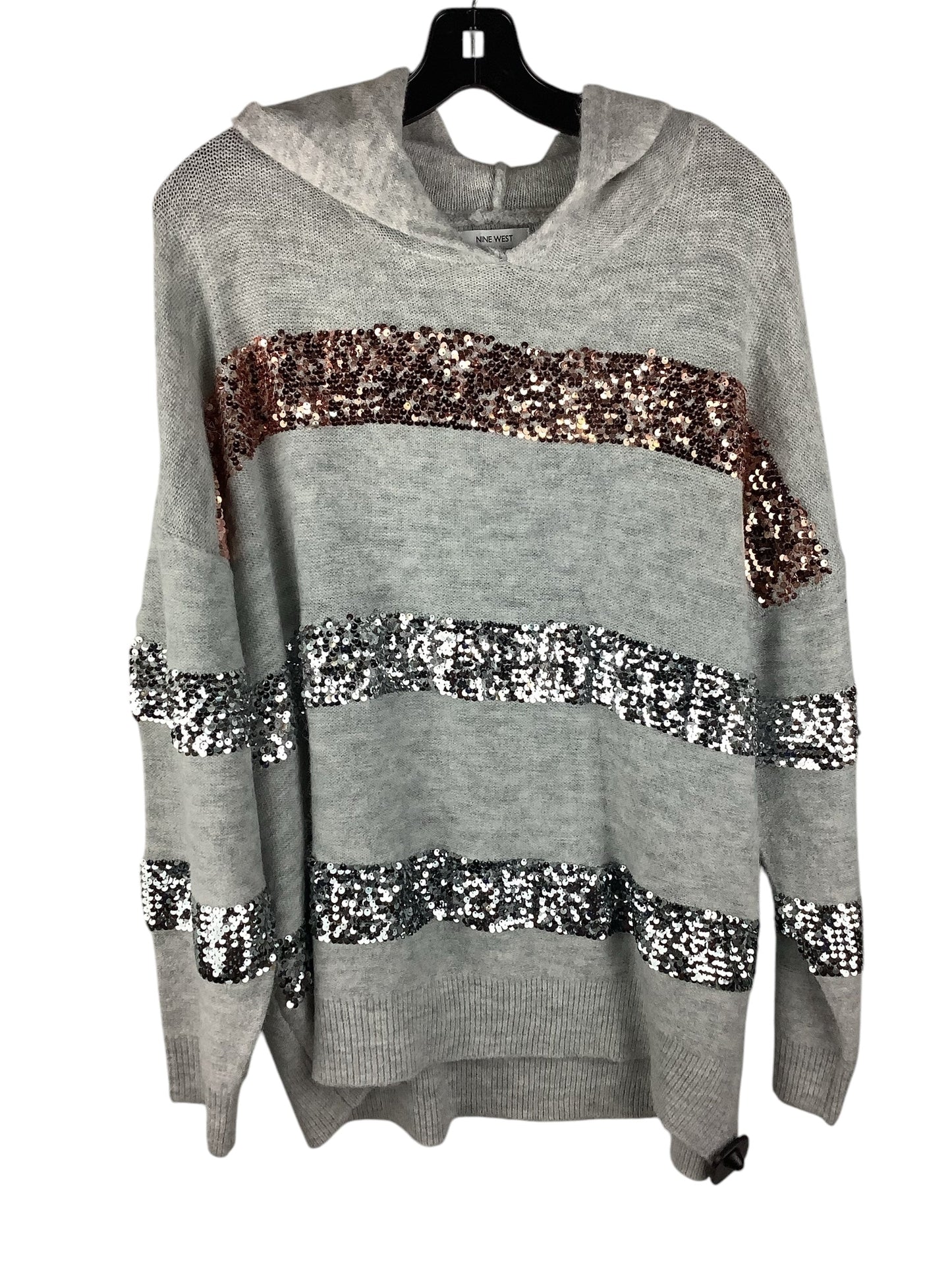 Sweatshirt Hoodie By Nine West In Grey, Size: Xl