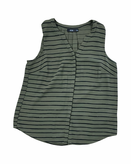 Top Sleeveless By Apt 9 In Green, Size:M