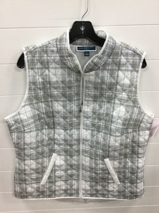 Vest Other By Karen Scott In Grey & White, Size:L
