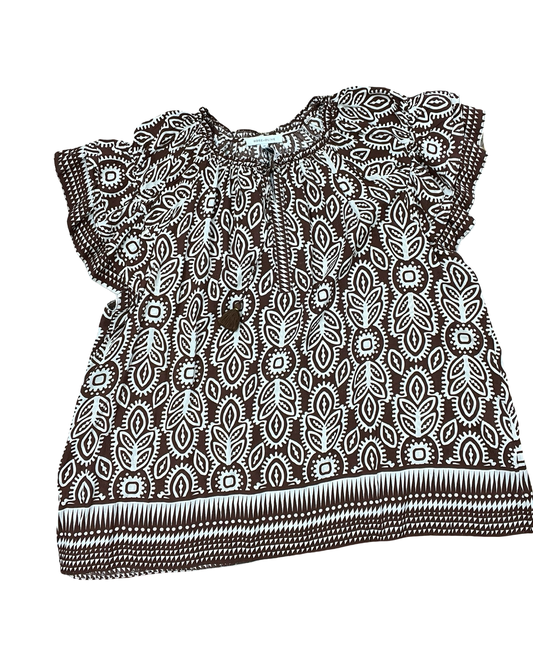 Top Ss By Rose And Olive In Brown & Tan, Size:3X