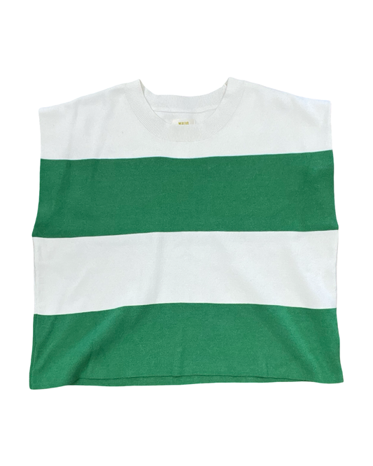 Top Sleeveless By Maeve In Green & White, Size:Xl