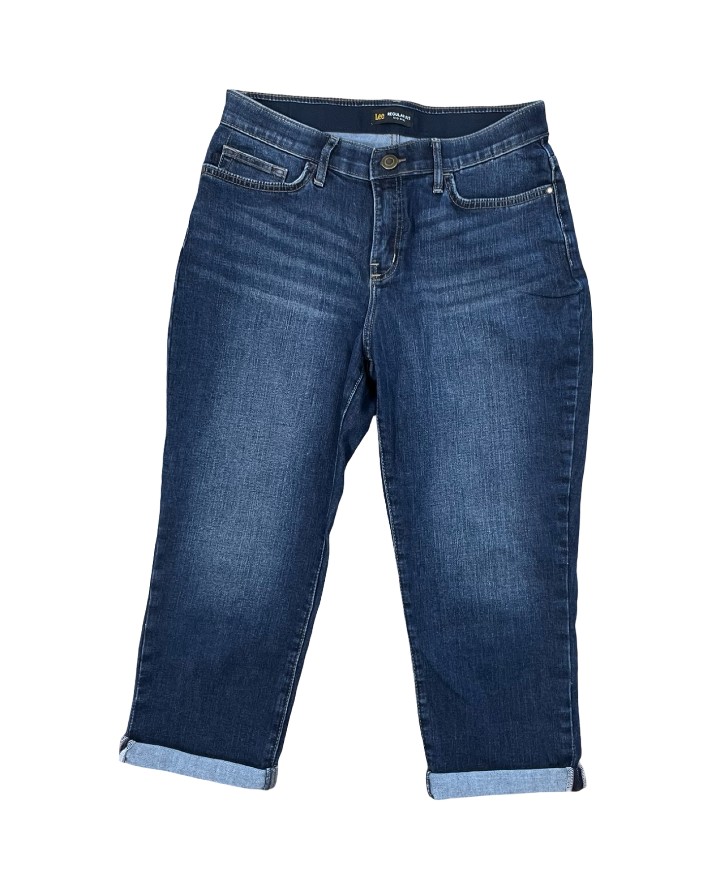 Jeans Cropped By Lee In Blue Denim, Size:8