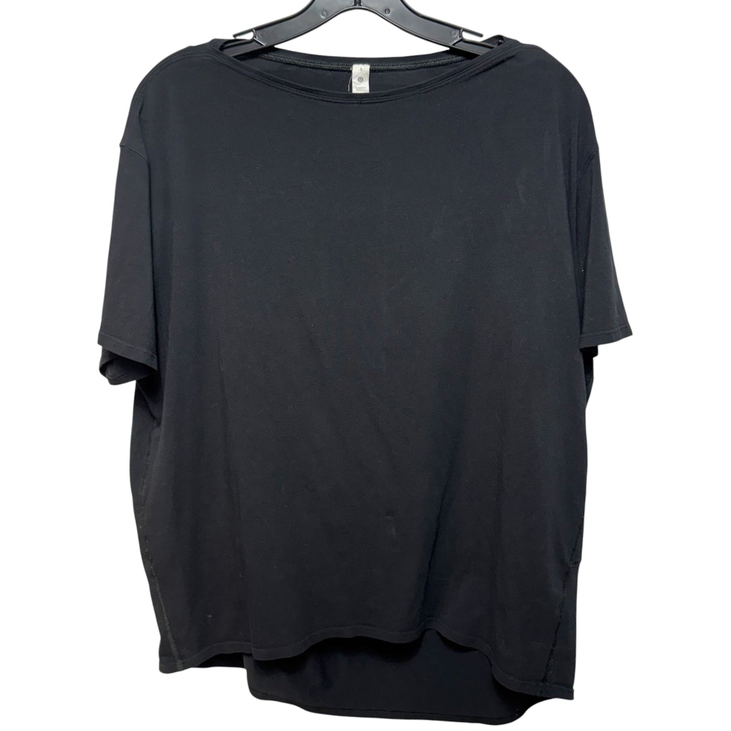 Athletic Top Short Sleeve By Lululemon In Black, Size: 8