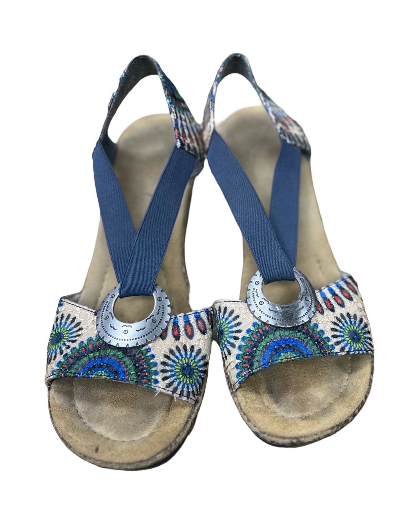 Sandals Heels Block By Clothes Mentor In Navy, Size:8.5