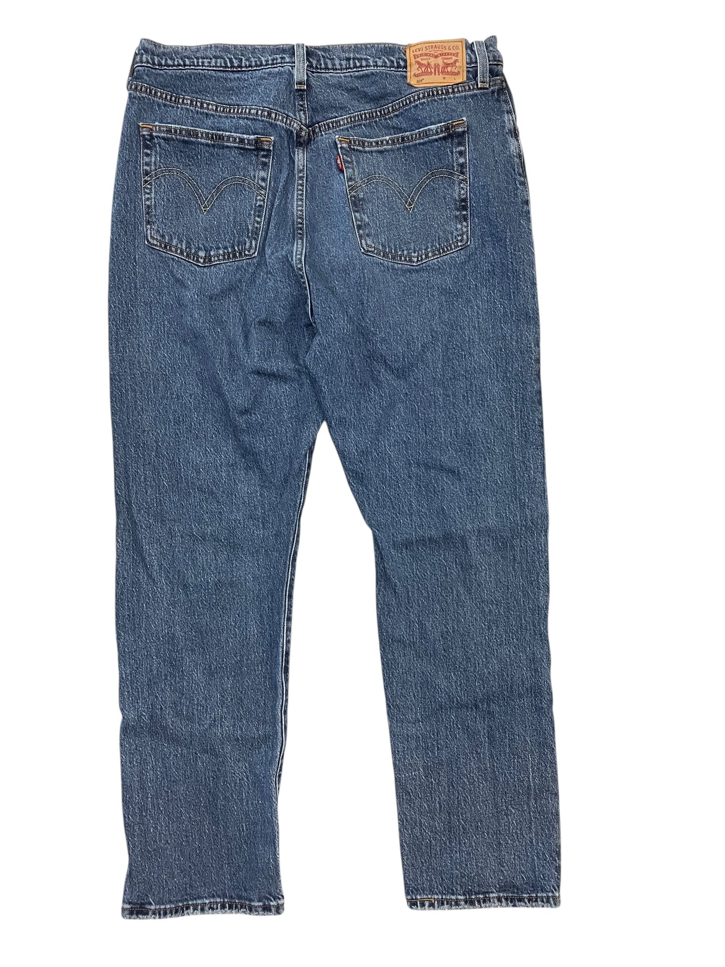 Jeans Straight By Levis In Blue Denim, Size:16