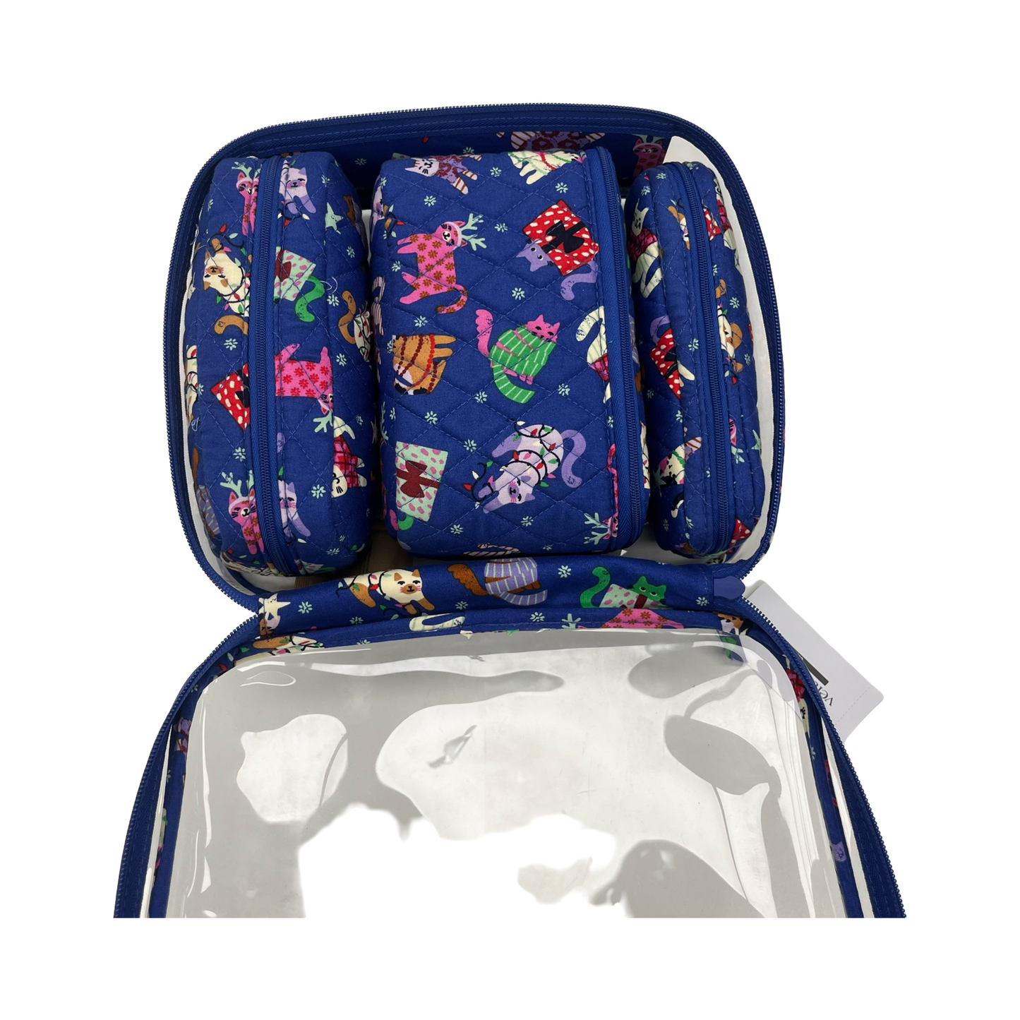 Makeup Bag By Vera Bradley In Blue, Size:Large