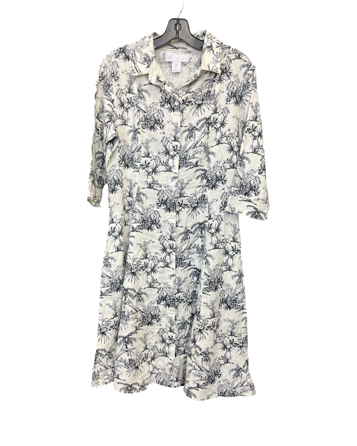 Dress Casual Midi By C And C In Cream, Size:M