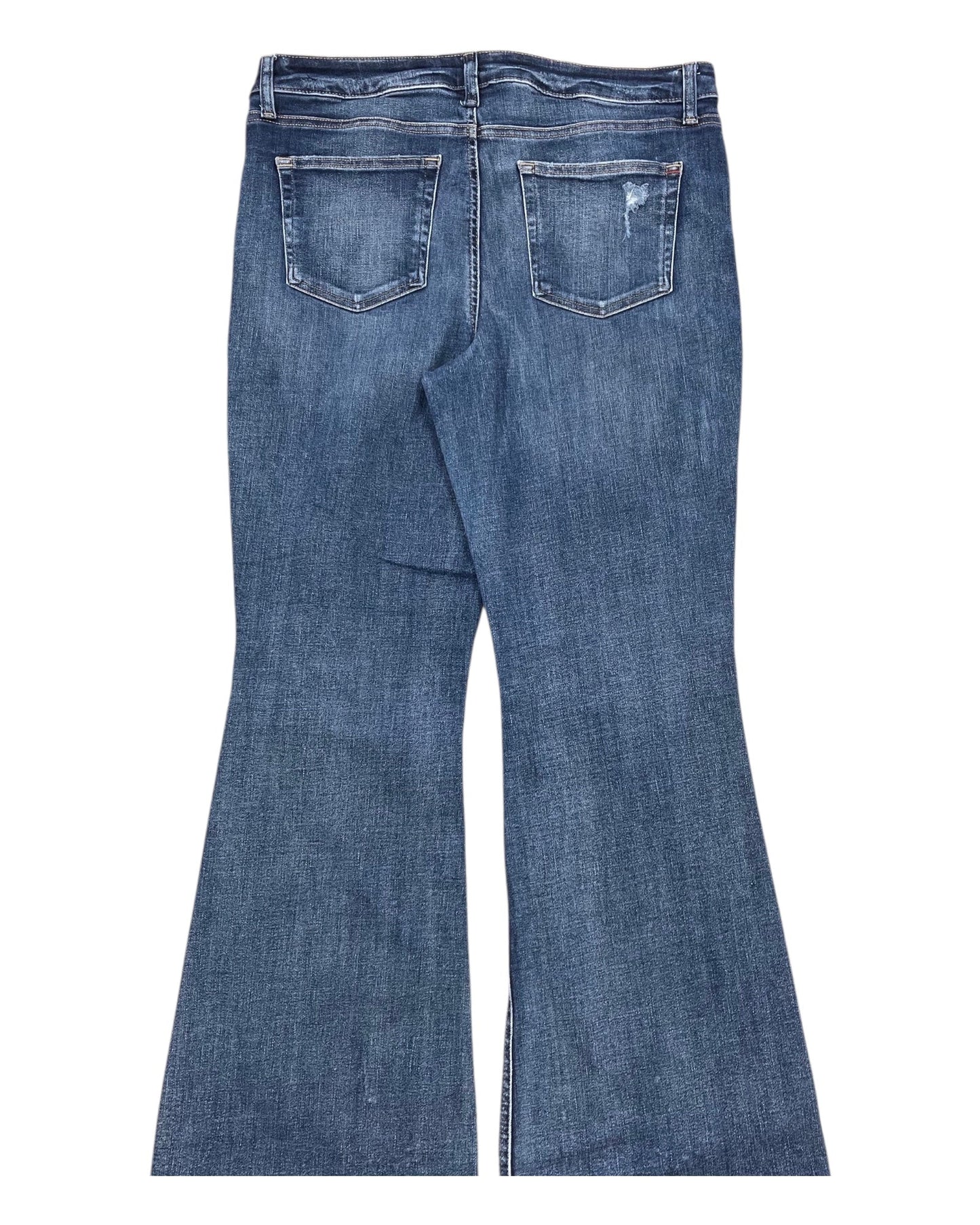 Jeans Flared By Edgely In Blue Denim, Size:16