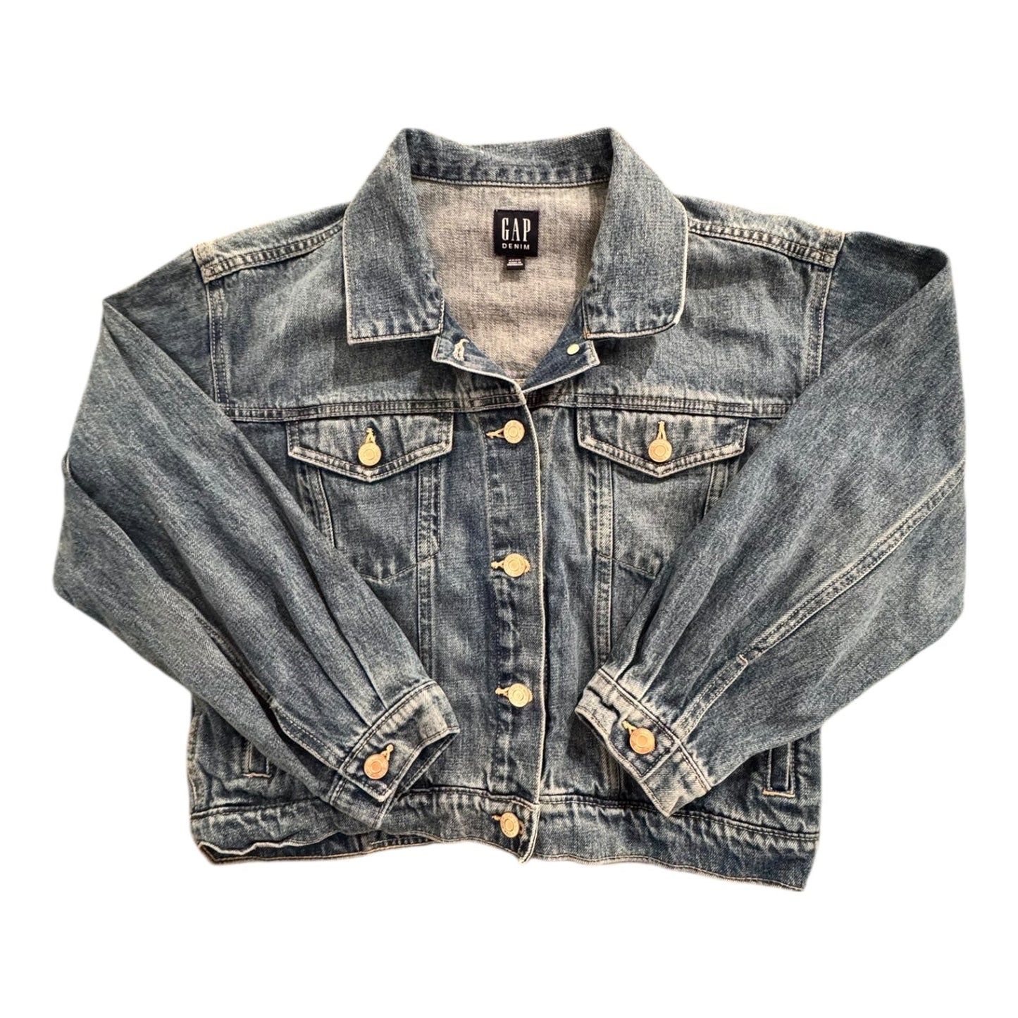 Jacket Denim By Gap In Blue Denim, Size:L