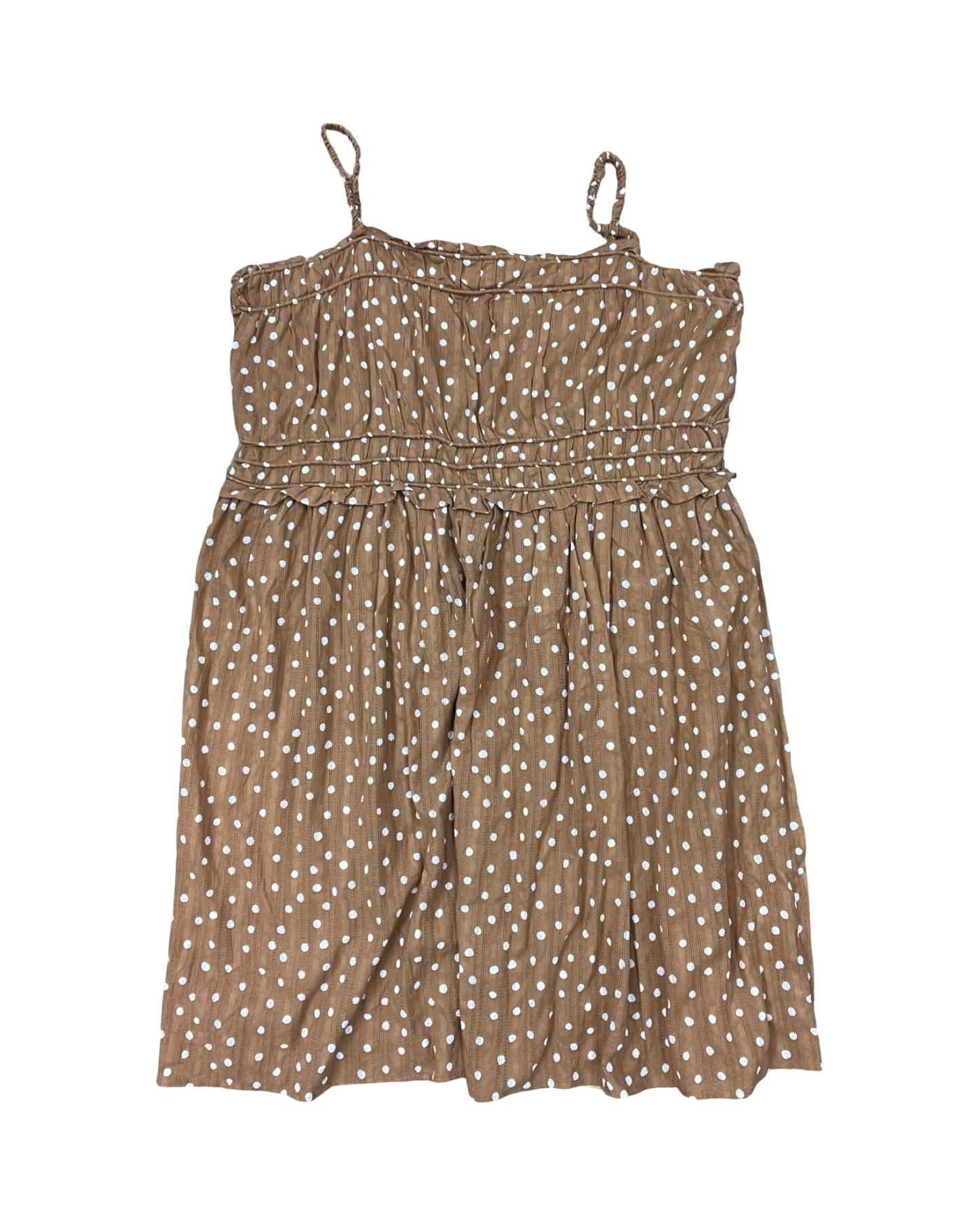 Dress Casual Midi By Maurices In Brown & Cream, Size:2X