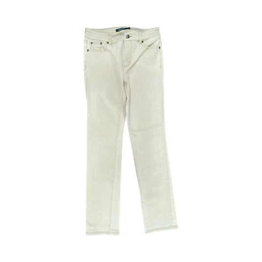 Jeans Straight By Lauren By Ralph Lauren In Beige, Size:4