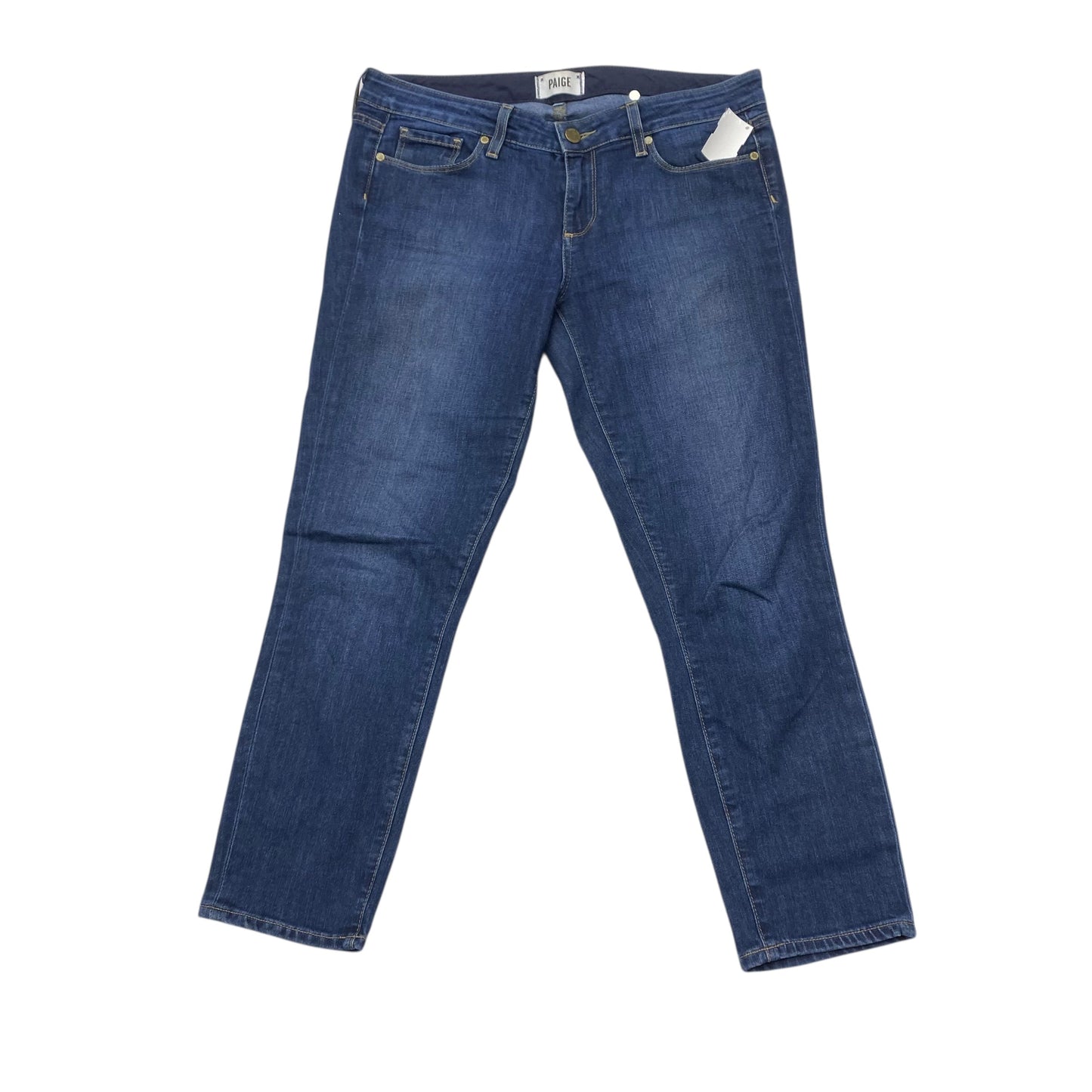 Jeans Cropped By Paige In Blue Denim, Size:8