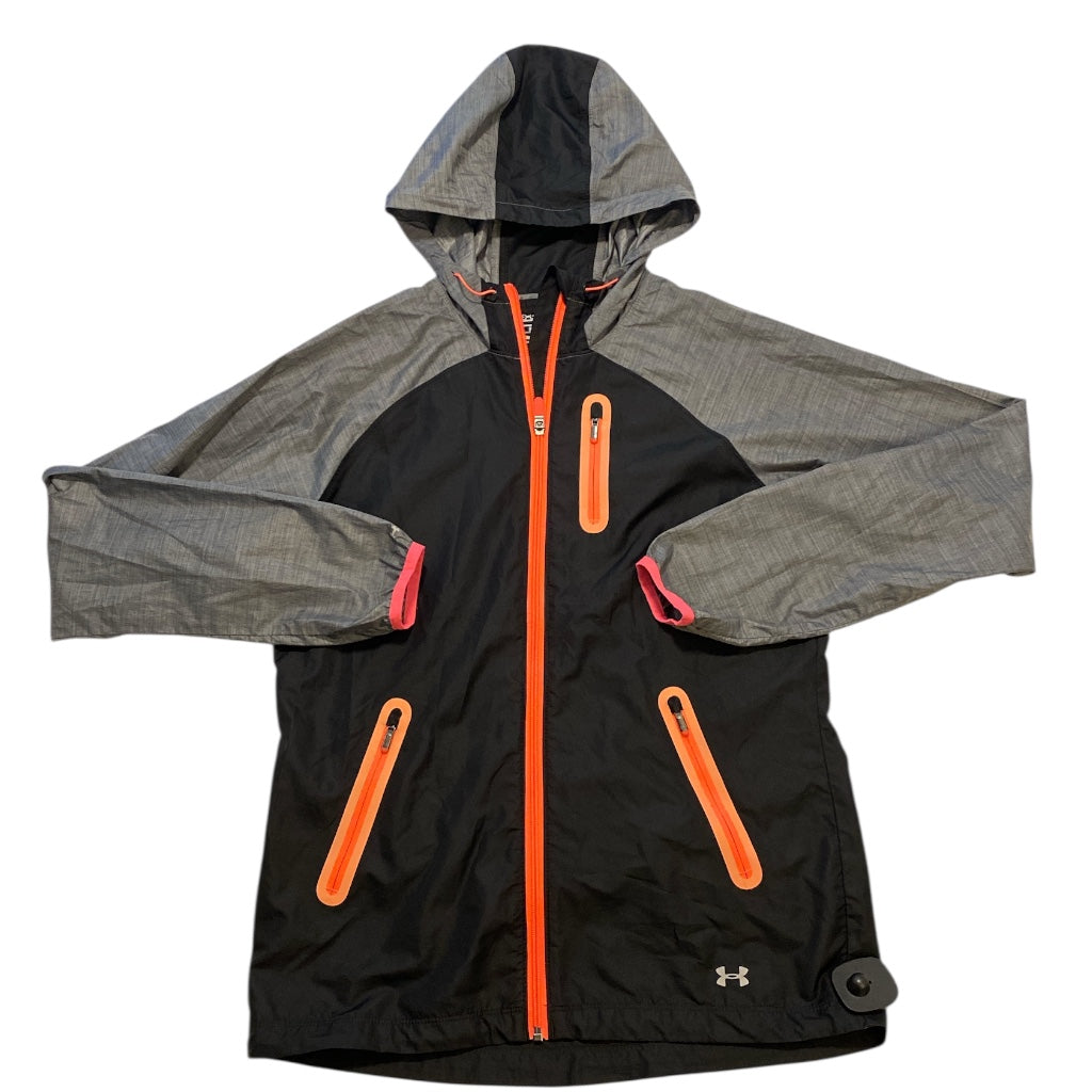 Athletic Jacket By Under Armour In Black & Grey, Size:S