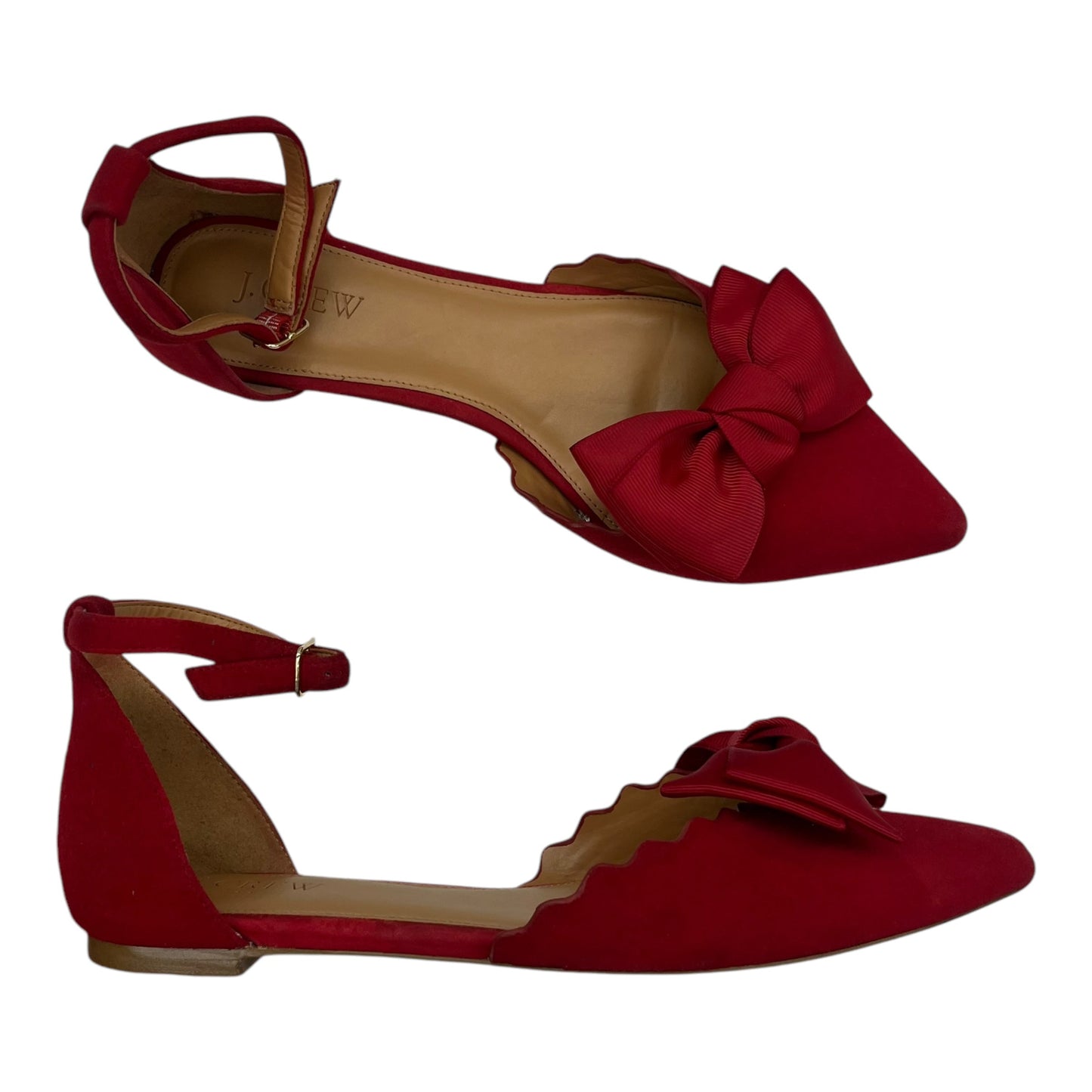 Shoes Flats By J. Crew In Red, Size:8.5