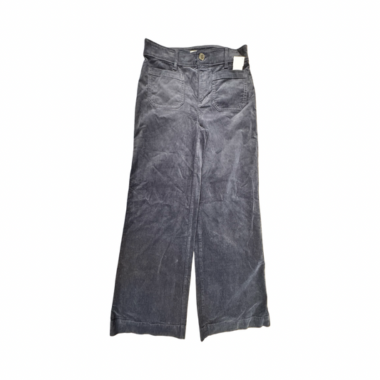 Pants Wide Leg By Loft In Corduroy Navy, Size:0
