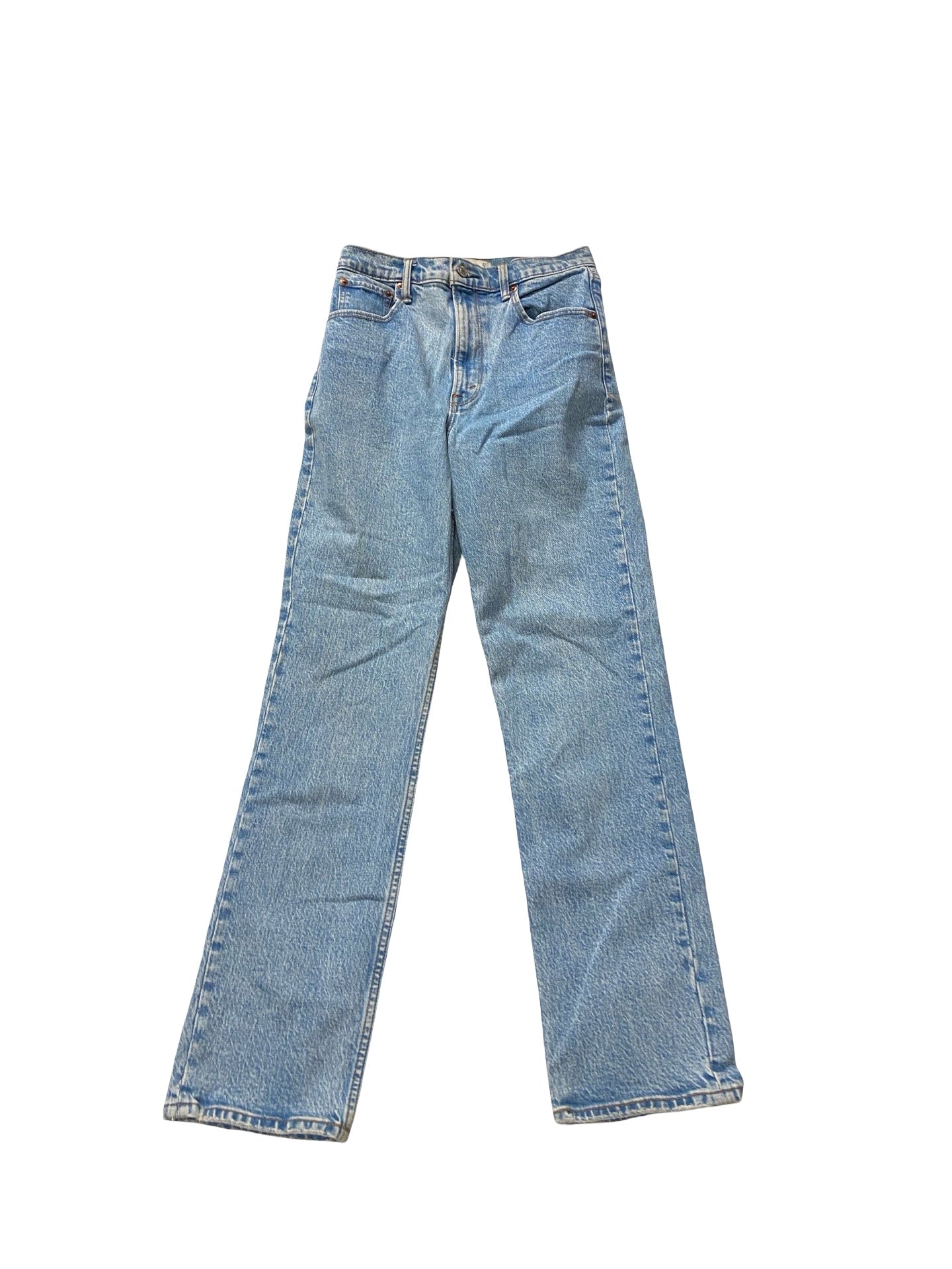 Jeans Straight By Abercrombie And Fitch In Blue Denim, Size:4