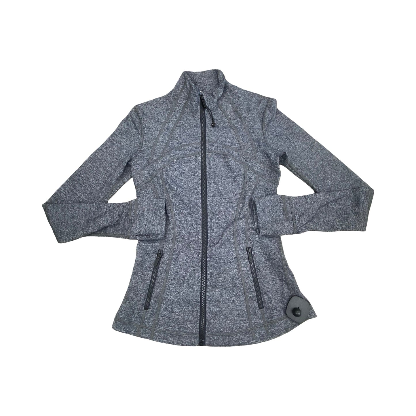 Athletic Jacket By Lululemon In Grey, Size:4