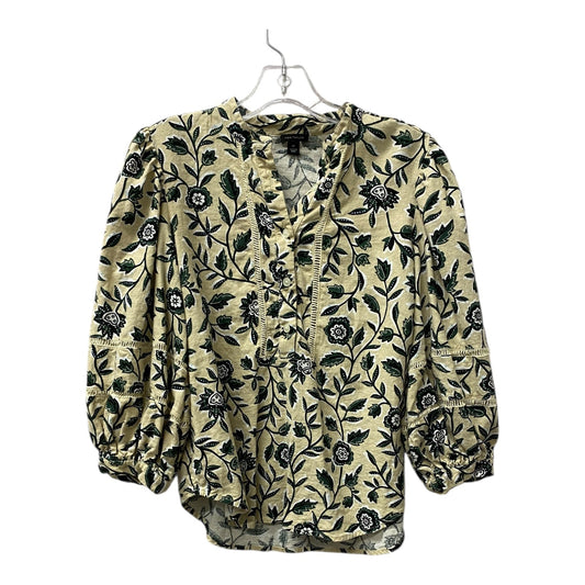 Top Ls By Ann Taylor In Cream & Green, Size:Mp