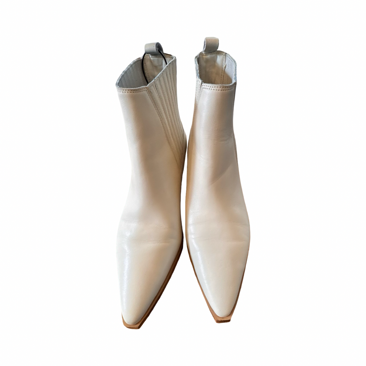 Boots Ankle Heels By Marc Fisher In White, Size:9.5
