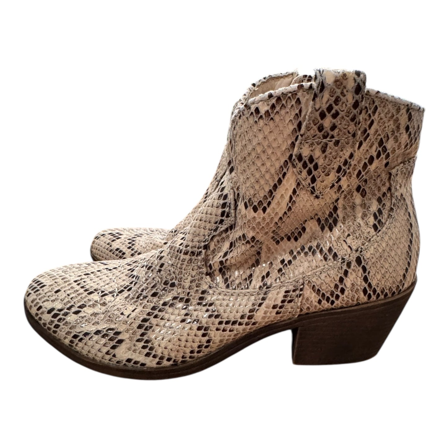 Boots Ankle Heels By Rampage In Snakeskin Print, Size:7.5