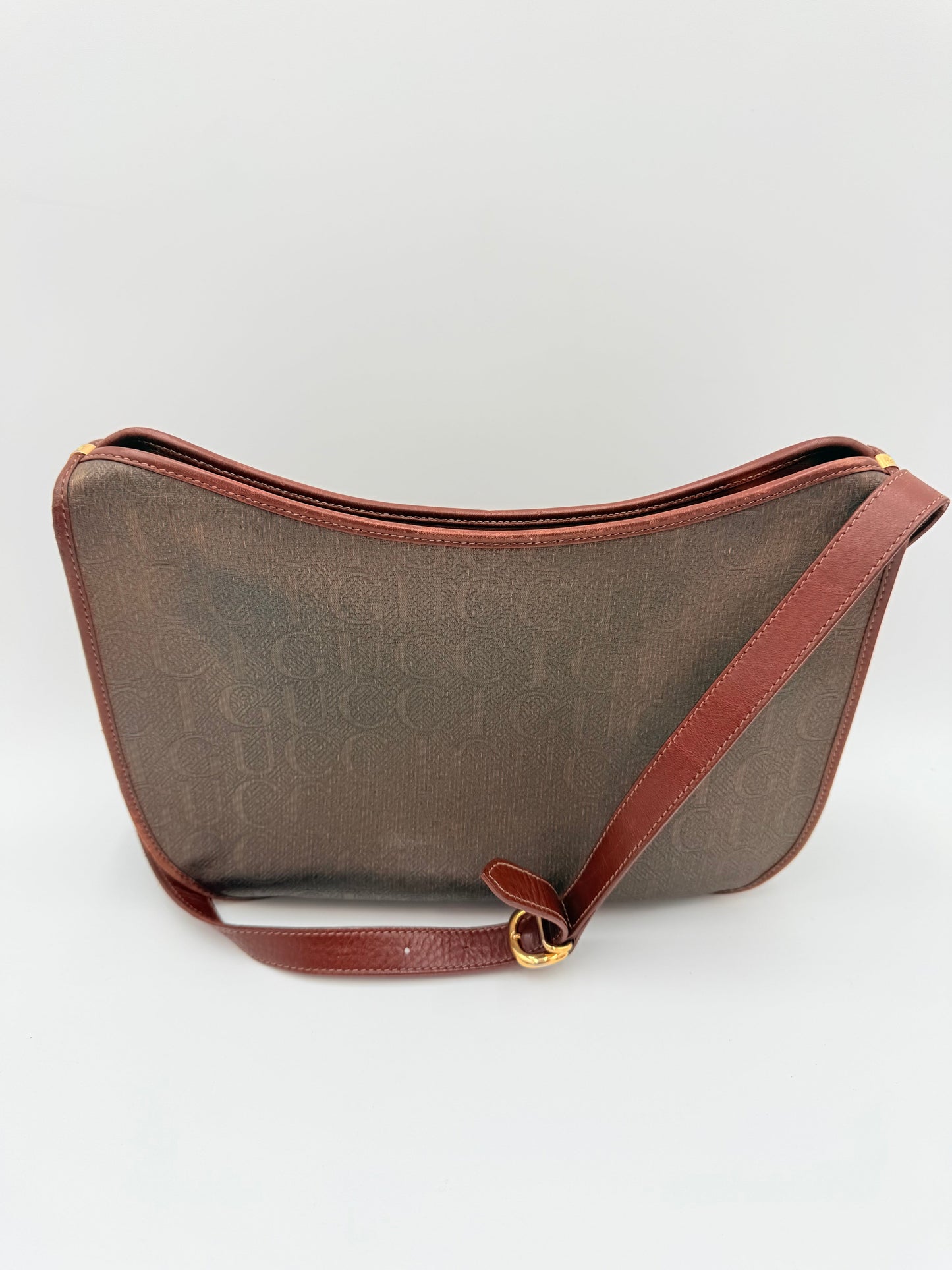 Crossbody Luxury Designer By Gucci In Brown & Green, Size:Medium