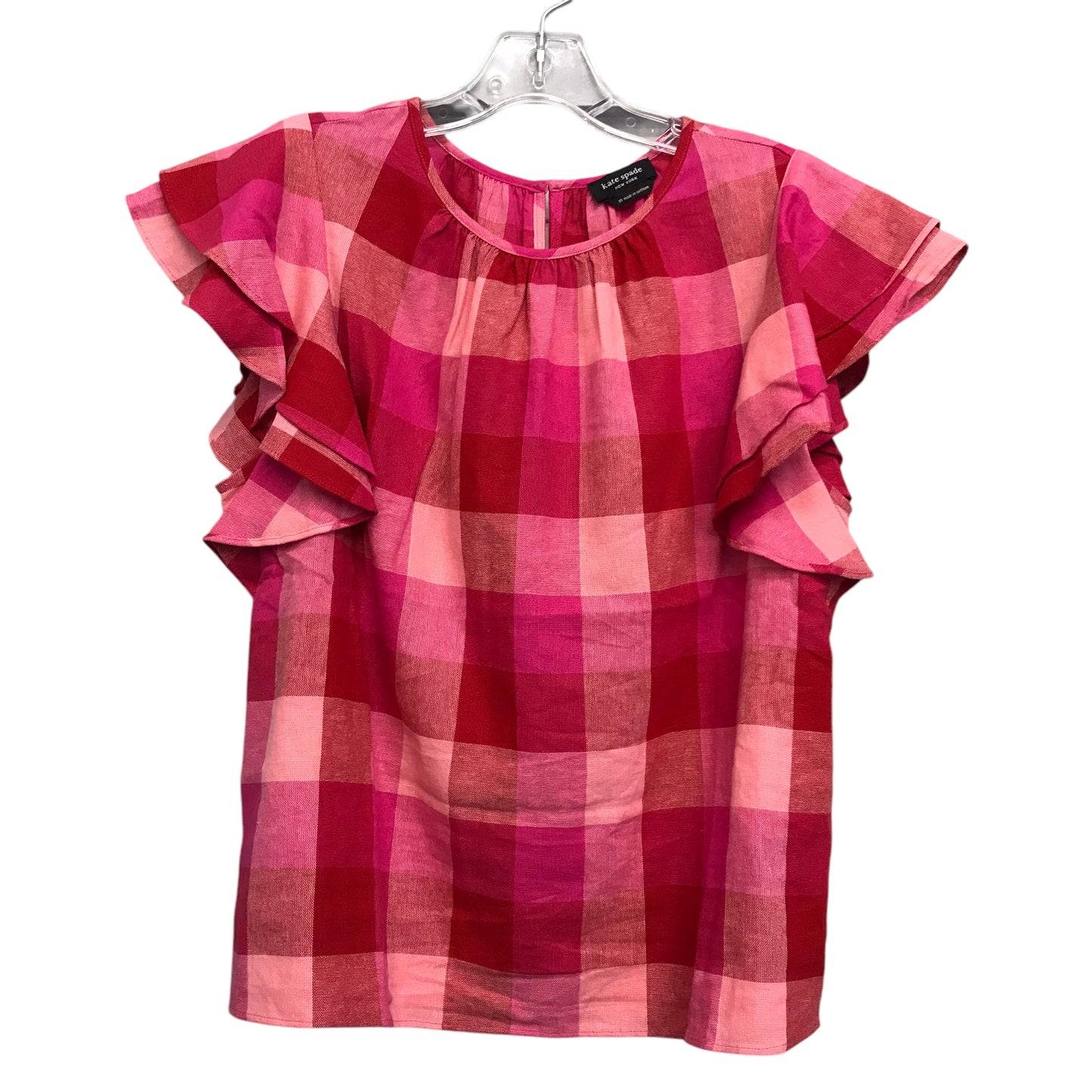 Top Ss Designer By Kate Spade In Pink & Red, Size:M