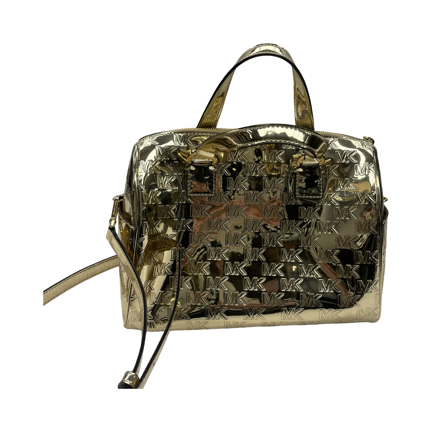 Handbag Designer By Michael Kors In Gold, Size:Large